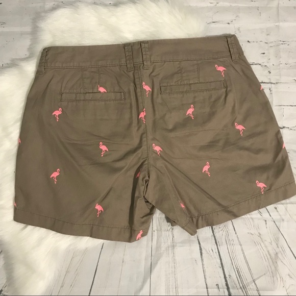 Old Navy Khaki Flamingo Print Pocket Shorts 2 - Picture 2 of 6